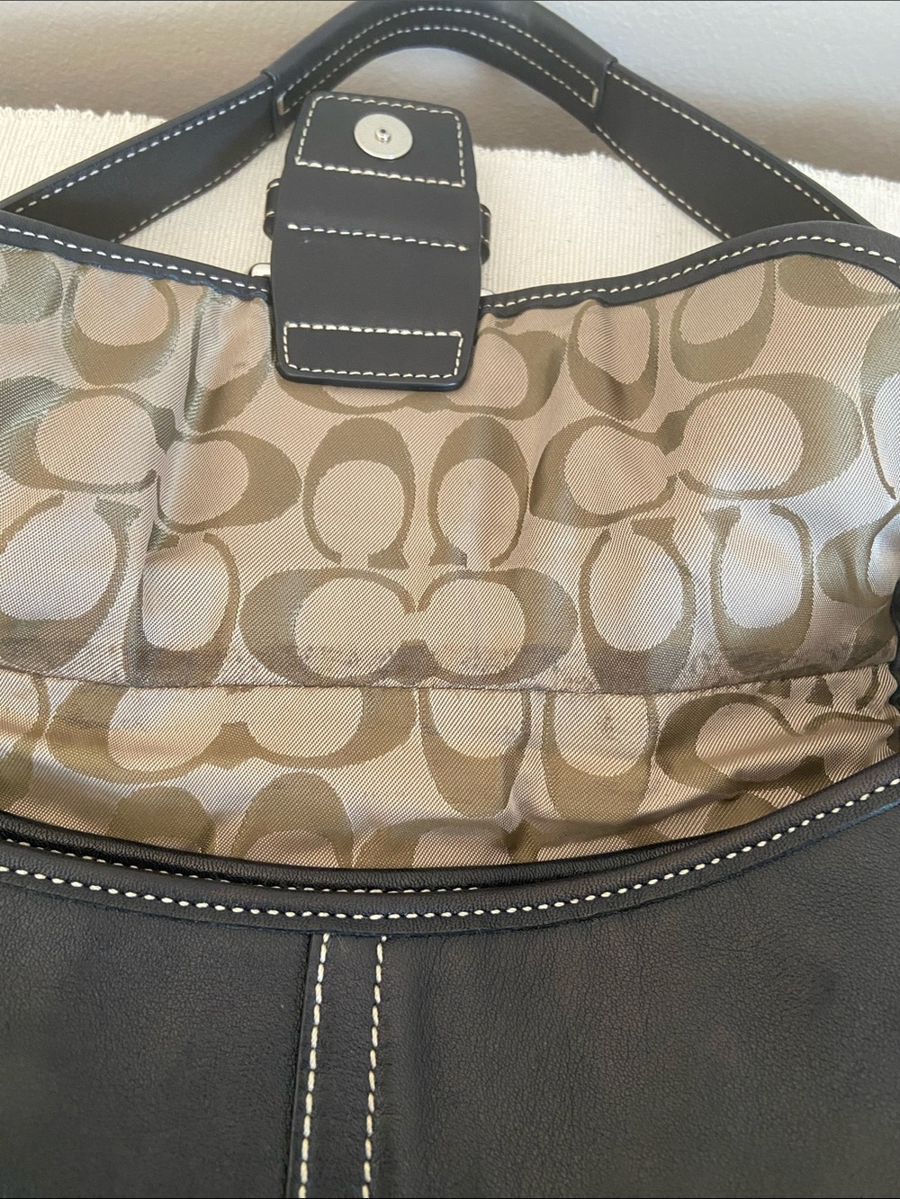 Coach Soho Large Buckle Flap Shoulder Bag Black Leather Style 6248 - Picture 12 of 16